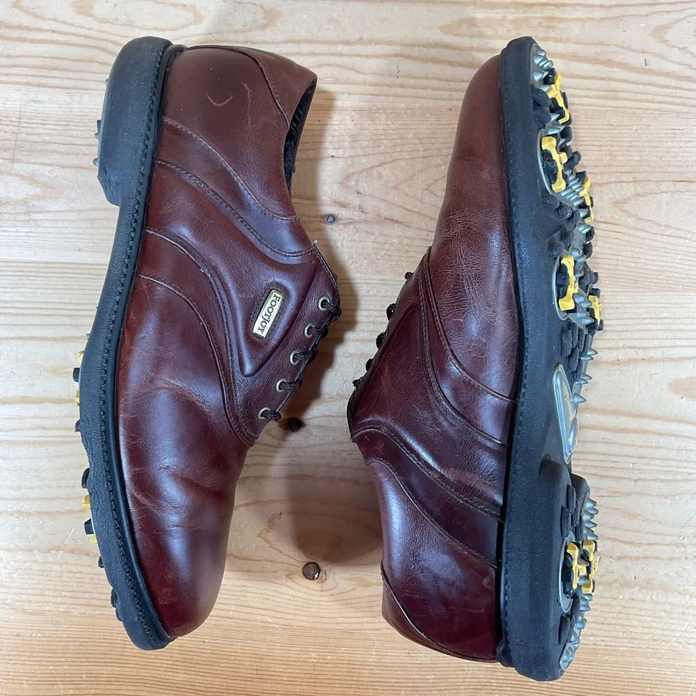 FootJoy FJ Superlites Golf Shoes # 58055 Leather Size Men’s 10 M Brown/Brown